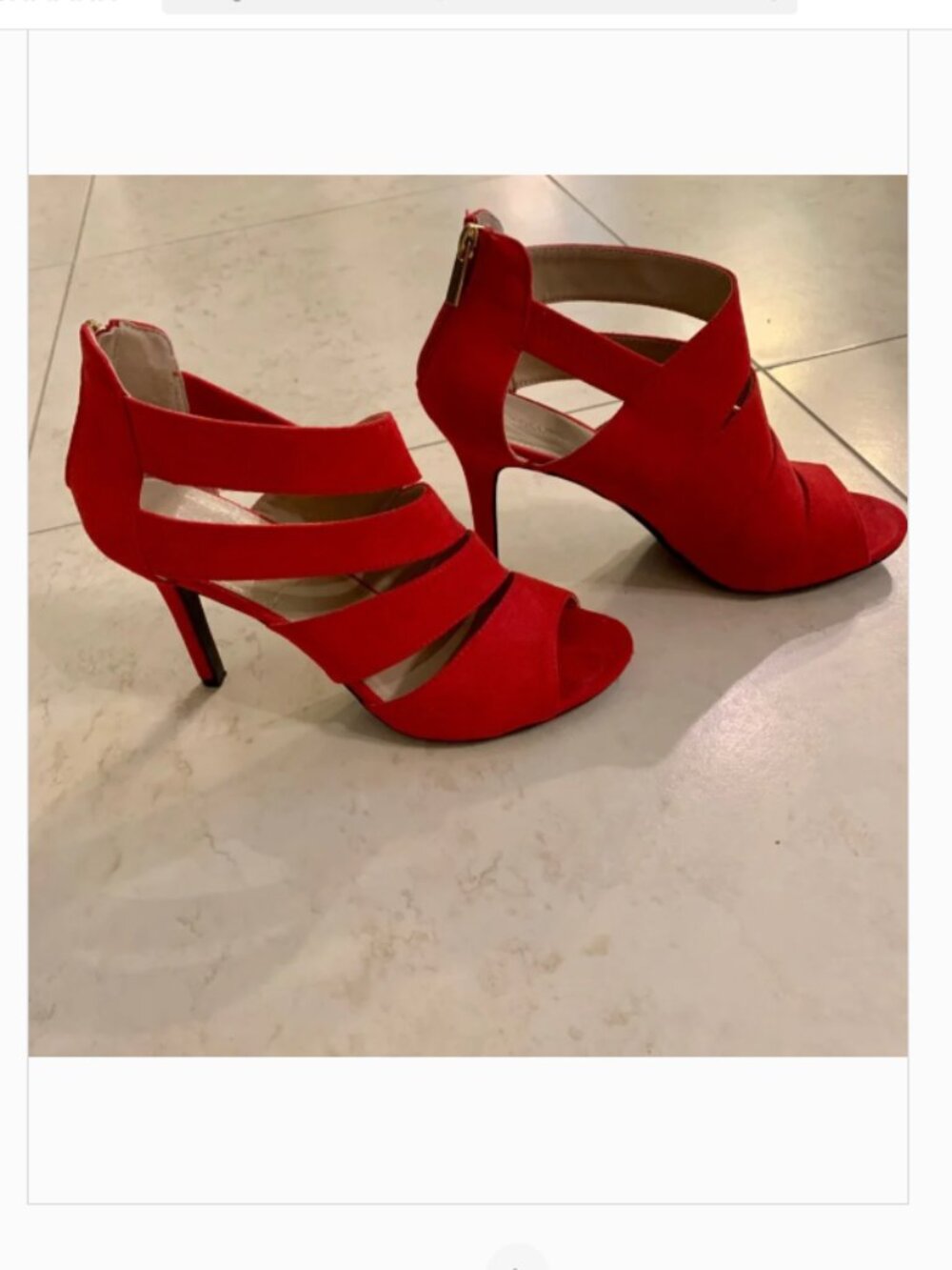 Madeline Stuart strappy Red heels size 8.5. NWOT